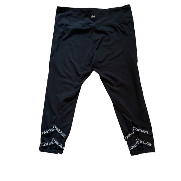 Calvin Klein LOGO Lattice Cutout Black Leggings Size XXL - Picture 7 of 15